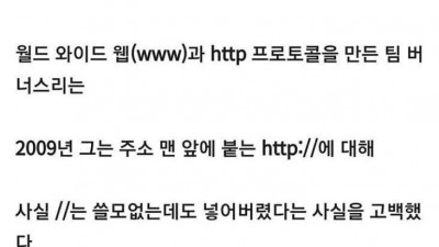 인터넷 주소 만든 사람이 후회 하는것